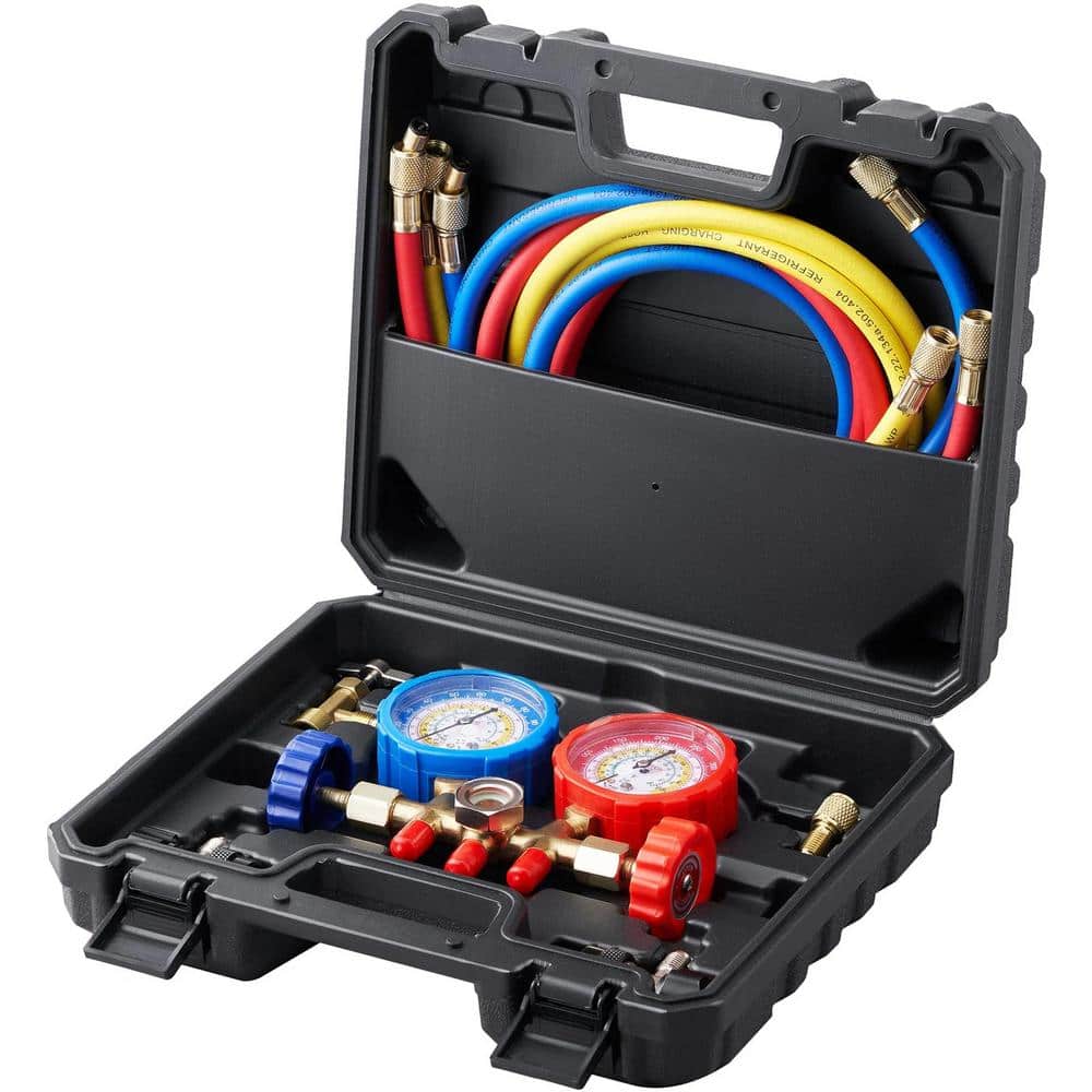 Lukvuzo 3Way AC Manifold Gauge Set for R134A R22 R12 R502 Refrigerant