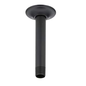 Classic 6 in. Ceiling Mount Shower Arm and Flange in Matte Black
