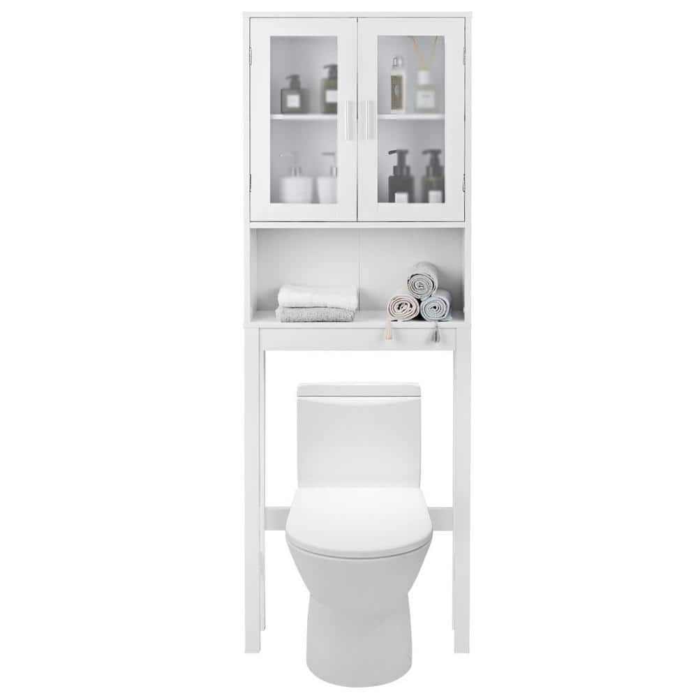 Costway 7.9 in.W Wall Mount Bathroom Cabinet Storage Organizer in White  GHM0010 - The Home Depot