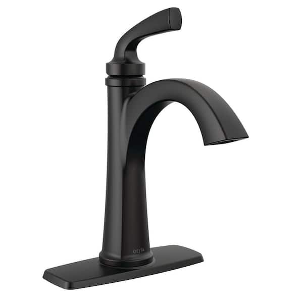 Delta Geist 4 in. Centerset 1Handle Bathroom Faucet in Matte Black