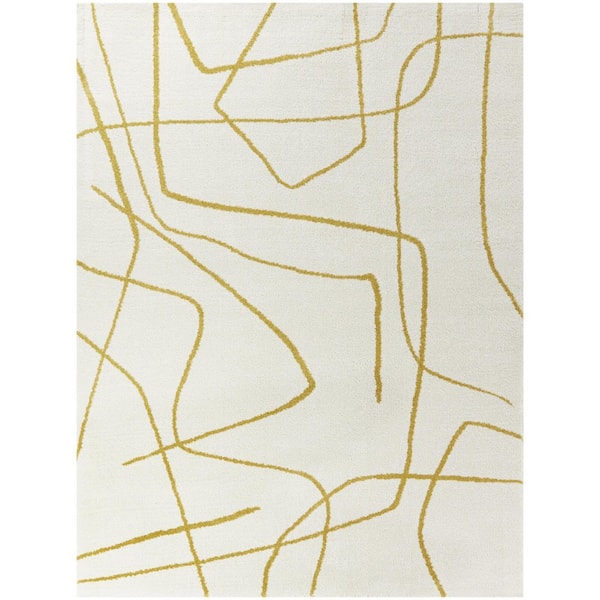 Descartes Mustard 4 ft. x 6 ft. Abstract Area Rug