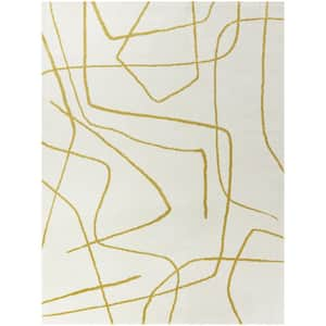 Descartes Mustard 9 ft. x 12 ft. Abstract Area Rug