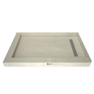 Redi Trench 36 in. x 72 in. Double Threshold Shower Base with Right Drain and Polished Chrome Trench Grate