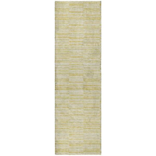 Dream Shag Premium Machine Washable Abstract ADS817 Wheat 2 ft. x 7 ft. Runner Rug