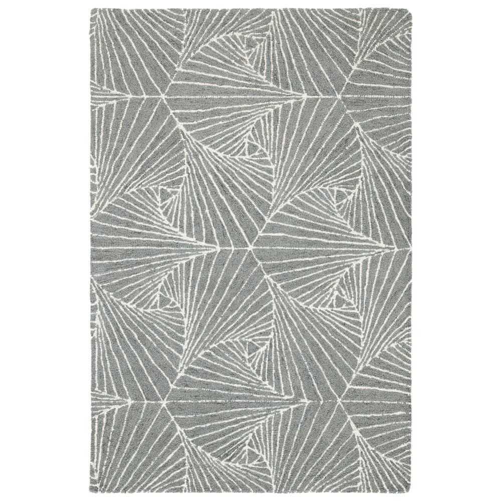 Handmade Gray Wool Tufted Rectangular Area Rug, 3x5 Feet