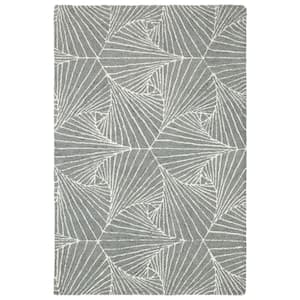 Micro-Loop Grey/Ivory Doormat 3 ft. x 5 ft. Abstract Geometric Area Rug