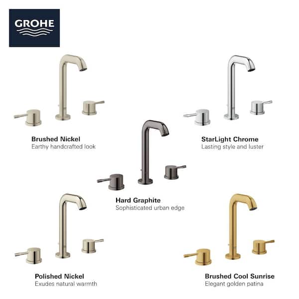 Skalk Regeren Productie GROHE Essence 8 in. Widespread 2-Handle Bathroom Faucet with Flow Control  in Hard Graphite 20297A0A - The Home Depot