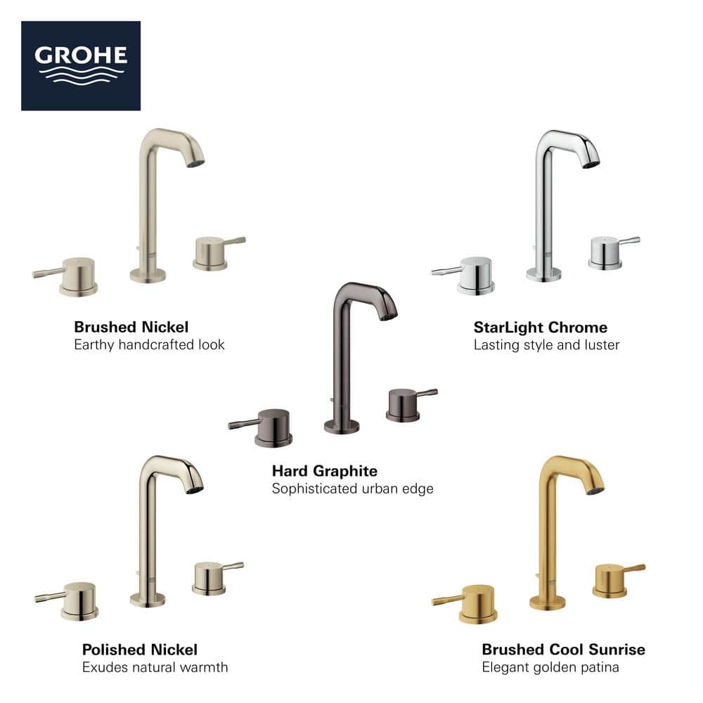 Modern Essence Chrome Dual-Handle Widespread Bathroom Faucet