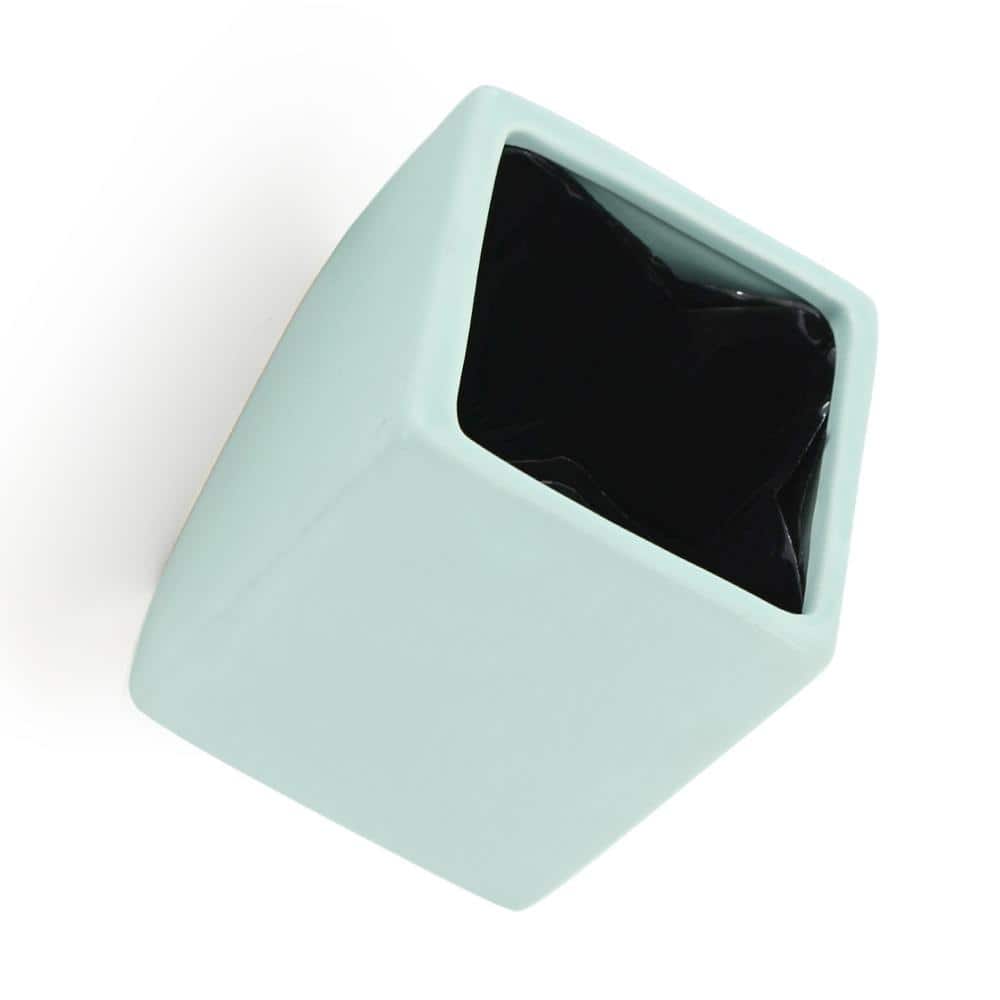 Cube 5-1/2 in. x 6 in. Mint Green Ceramic Wall Planter