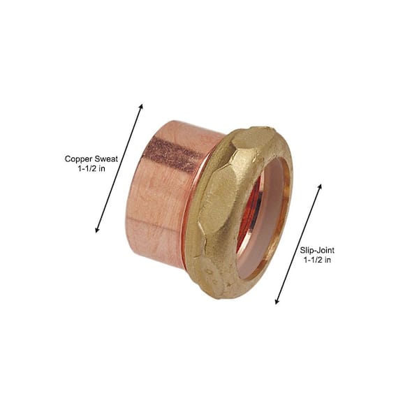 Everbilt 1-1/2 in. Copper DWV Cup x Slip-Joint Trap Adapter