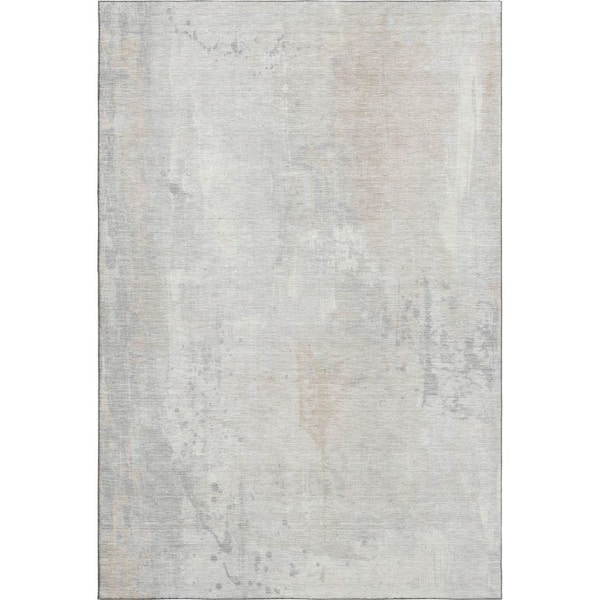 Mayfield Premium Machine Washable Abstract AMF1840 Ivory 8 ft. x 10 ft. Area Rug