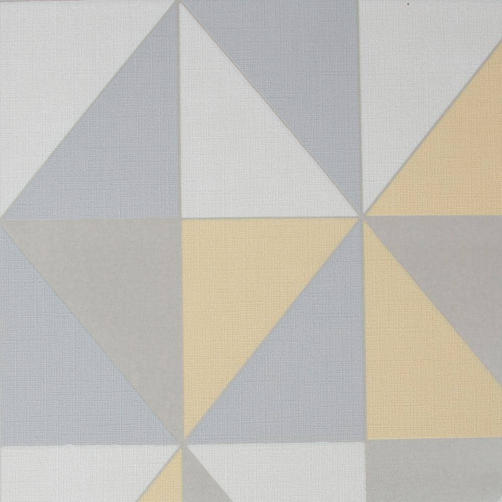 Erika Grey and Ochre Geometric Removable Wallpaper