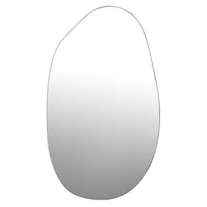 20 in. W x 24 in. H Oval Frameless Wall Bathroom Vanity Mirror in Silver