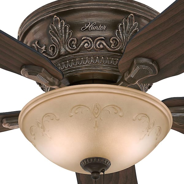 viente 52 in indoor roman bronze flushmount ceiling fan with light kithunter 