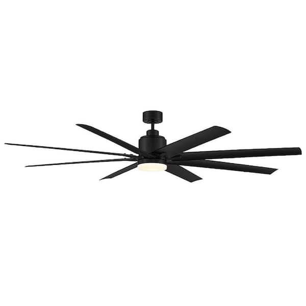 Savoy House Meridian 72 in W x 14.87 in H Integrated LED Indoor/Outdoor Matte Black Ceiling Fan with Reversible Motor and Remote