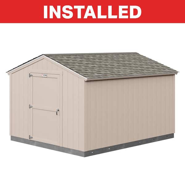 Professionally Installed Tahoe Series Sierra 10 ft. x 12 ft. Primed Wood Storage Shed 6 ft. High Sidewall (120 sq. ft.)