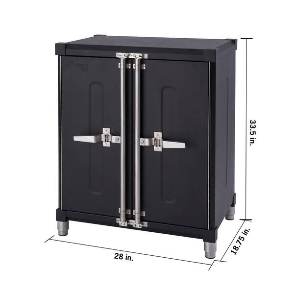 TRINITY - PRO 28 in. W x 33.6 in. H x 18.7 in. D 18-Gauge Steel Garage Base Cabinet in Black