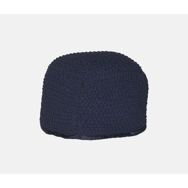 Dark Blue Cotton SEMI-Rounded Pouf