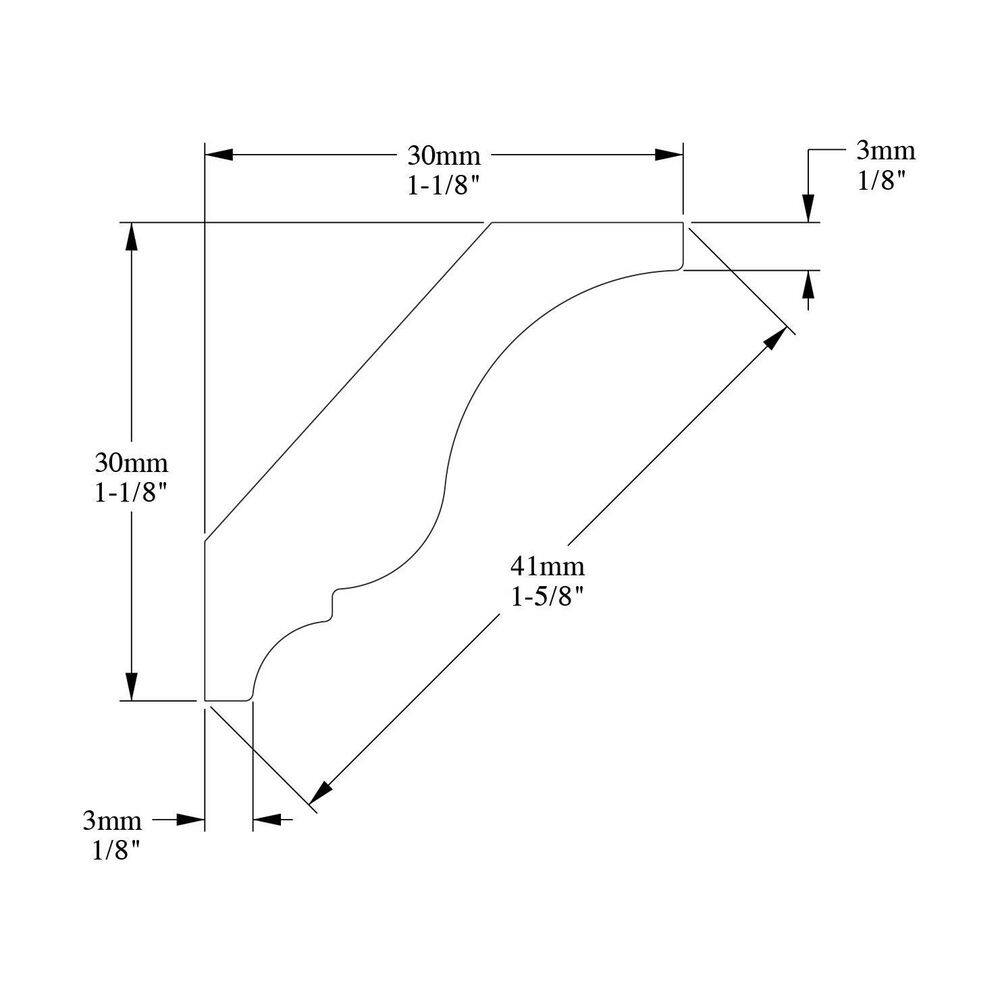 Primed White Polystyrene Crown Moulding 1-1/8 in x 78-3/4 in