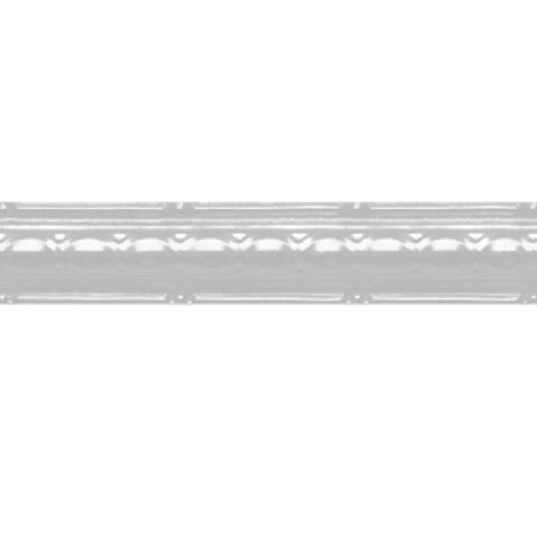 Shanko 2-1/2 in. x 4 ft. White Finish Steel Nail-up/Direct Application Tin Ceiling Cornice (6-Pack)