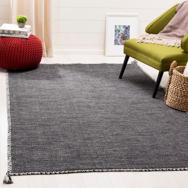 Montauk Gray/Black 8 ft. x 10 ft. Border Area Rug