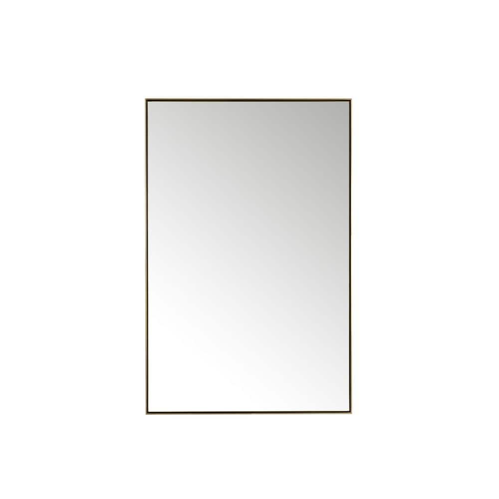 Champagne Brass Rectangular Framed Vanity Mirror 40" x 26"