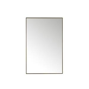 Rohe 26 in. W x 40 in. H Rectangular Framed Wall Mount Bathroom Vanity Mirror in Champagne Brass