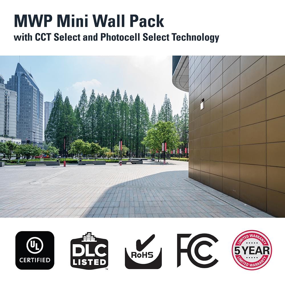 Bronze LED Dimmable Mini Wall Pack with Dusk to Dawn Sensor