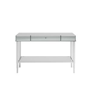 48 in. Chrome Standard Rectangle Mirrored Console Table with Drawer