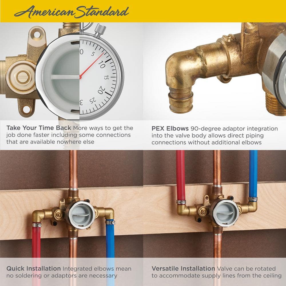 Brass 1/2 Inch Pressure Balancing Tub & Shower Valve