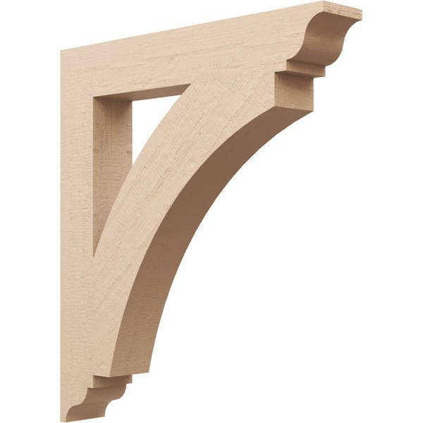 Ekena Millwork 5.5 in. x 40 in. x 36 in. Thorton Traditional Rough Cedar Woodgrain Timberthane Polyurethane Bracket, Primed Tan