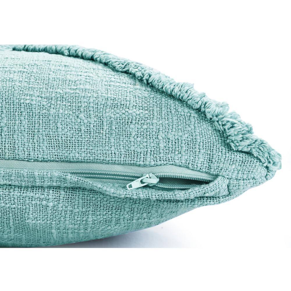 Blue Tufted Cotton Square Throw Pillow Set