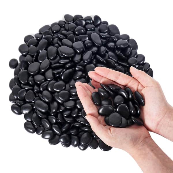 Black River Rocks Polished Pebbles for Landscaping