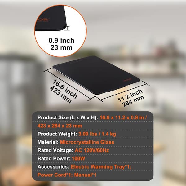 MegaChef Electric Black Warming Tray with Adjustable Temperature Controls  985111968M - The Home Depot