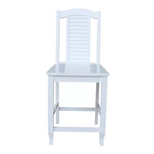 24 in. H White Seaside Counter Height Stool