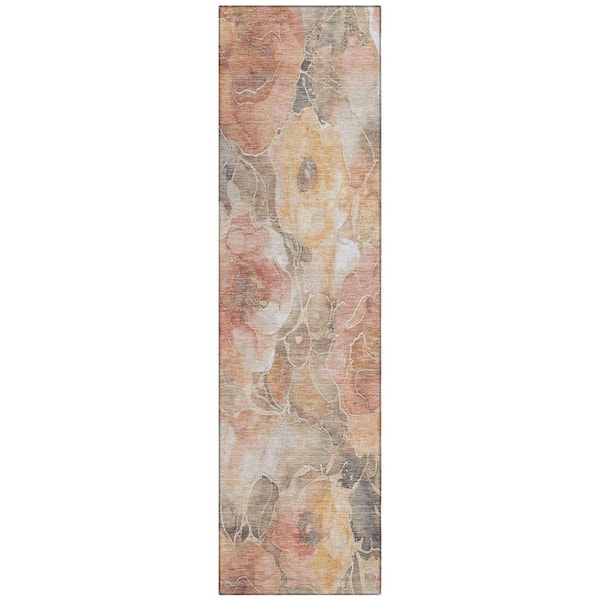 Chantille Machine Washable Indoor/Outdoor Abstract ACN1859 Peach 2 ft. 3 in. x 7 ft. 6 in. Runner Rug