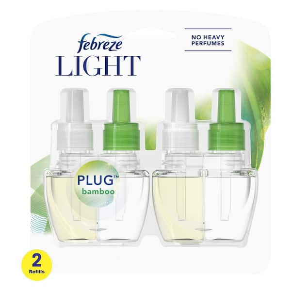 Febreze Plug Light 0.87 oz. Bamboo Scent Scented Oil Automatic Air Freshener Refill (2-Count)