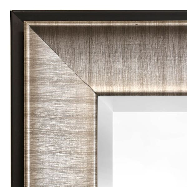 Silver 32 in. W x 40 in. H Rectangle Ornate Wall Mirror