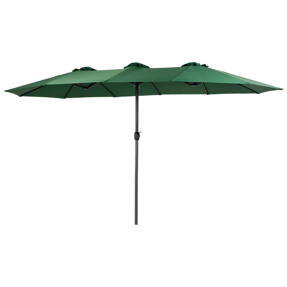 15 ft. Large Double Sided Steel Outdoor Patio Umbrella with Crank in Dark Green price history on PriceWatchPro