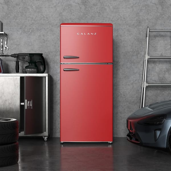 Galanz 18 cu. ft. Retro Top Mount Freezer Refrigerator with Glass