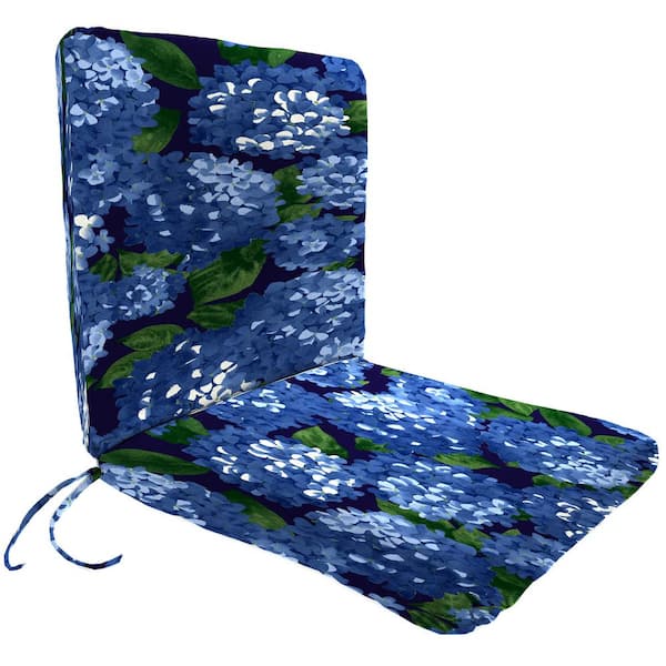 Jordan Manufacturing 19 in. L x 37 in. W x 3.5 in. T Outdoor Chair Cushion in Hydrangea Midnight