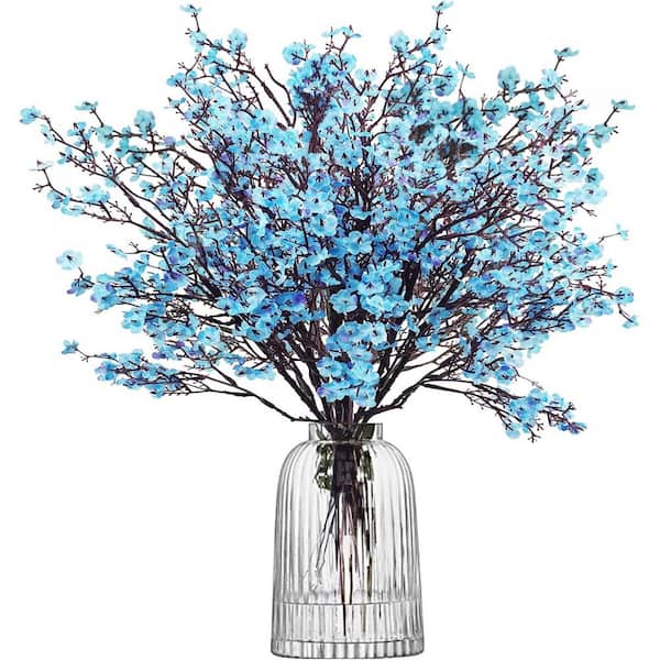 30-Piece 19 in. Blue Bulk Fake Artificial Fall Gypsophila Flowers Babys Breath Flower