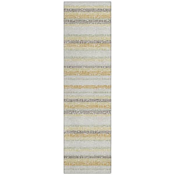 Chantille Machine Washable Indoor/Outdoor Abstract ACN2855 Ivory 2 ft. x 7 ft. Runner Rug