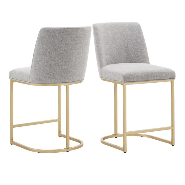 HomeSullivan 24 in. Gray Metal Counter Stool (Set Of 2)