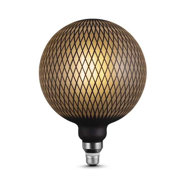 Globe Electric Moderna 40-Watt Equivalent E26 Base G200 Shape Luxury Oversized Frosted LED Filament Light Bulb, Black Diamond Design