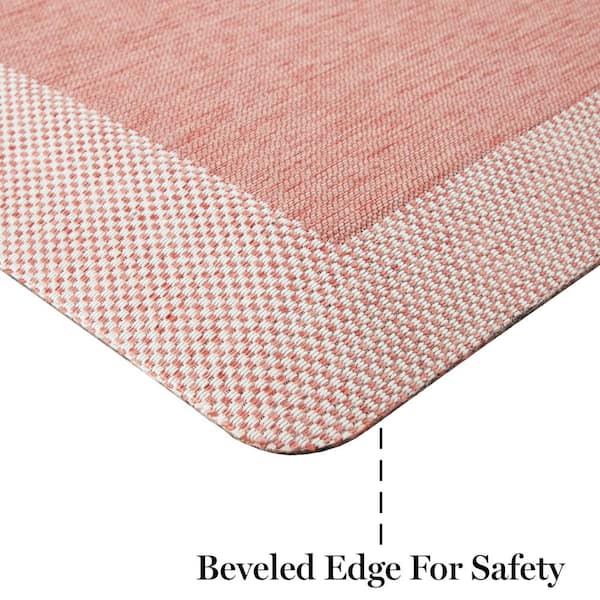 Mira Red 19.6 in. x 32 in. Border Air Mat Kitchen Mat