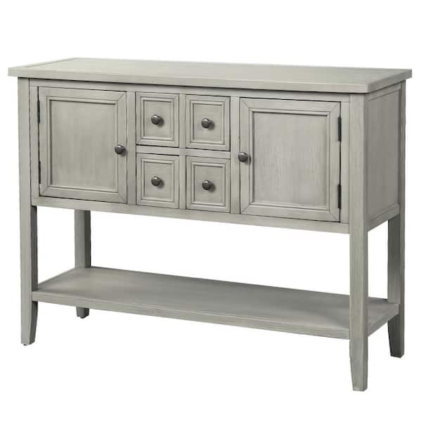aisword 46 in. Cambridge Series Buffet Sideboard Console Table with Bottom-Shelf - Antique Gray
