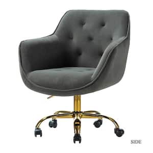 Helen Grey Swivel Task Chair with Tufted Back