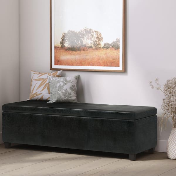 Extra large black ottoman sales
