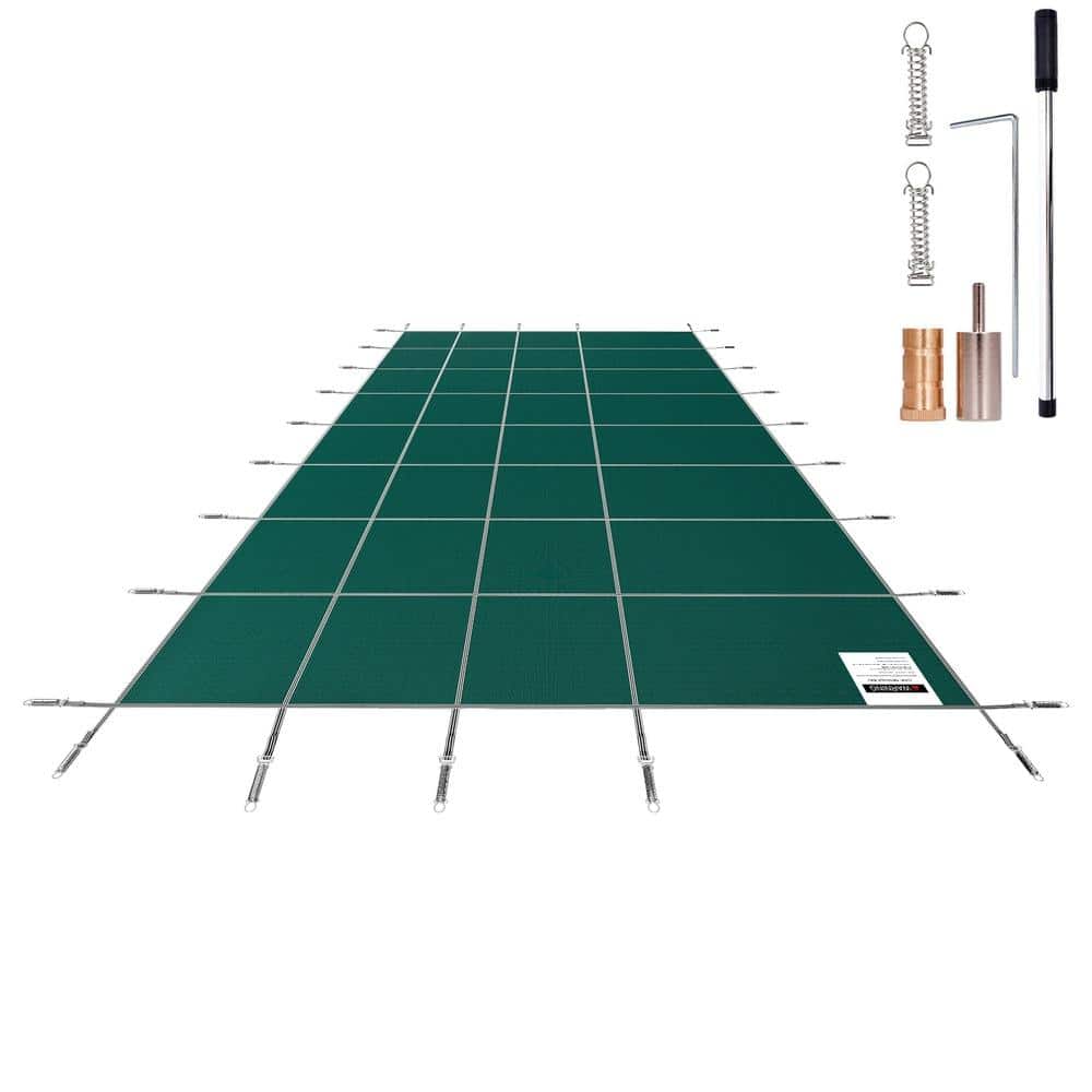 Pool Safety Cover for 14 x 26 ft. Rectangle Inground Pool Mesh Cover with Drainage Holes and Brass Anchors price history on PriceWatchPro